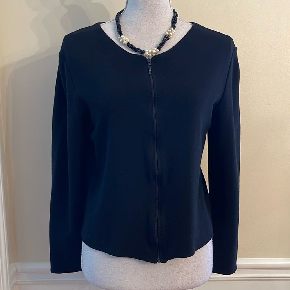 Eileen Fisher Cropped Zip Up Cardigan